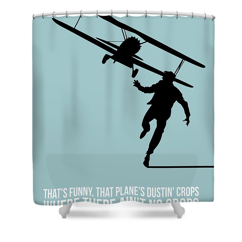 North By Northwest Shower Curtain featuring the digital art North Poster 3 by Naxart Studio