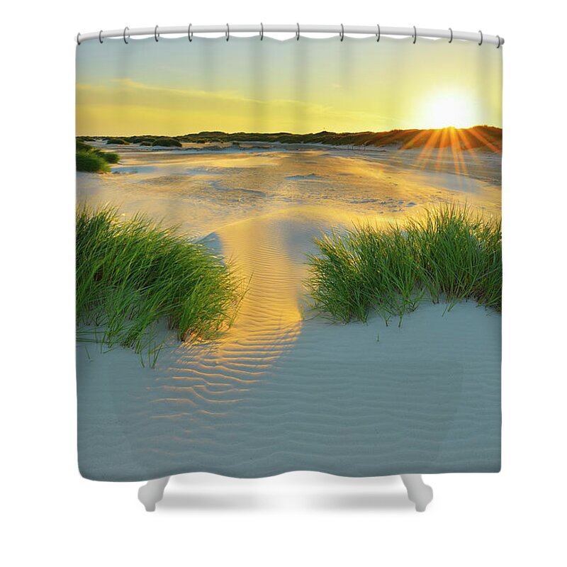 Scenics Shower Curtain featuring the photograph North Sea Sandbank Kniepsand by Raimund Linke