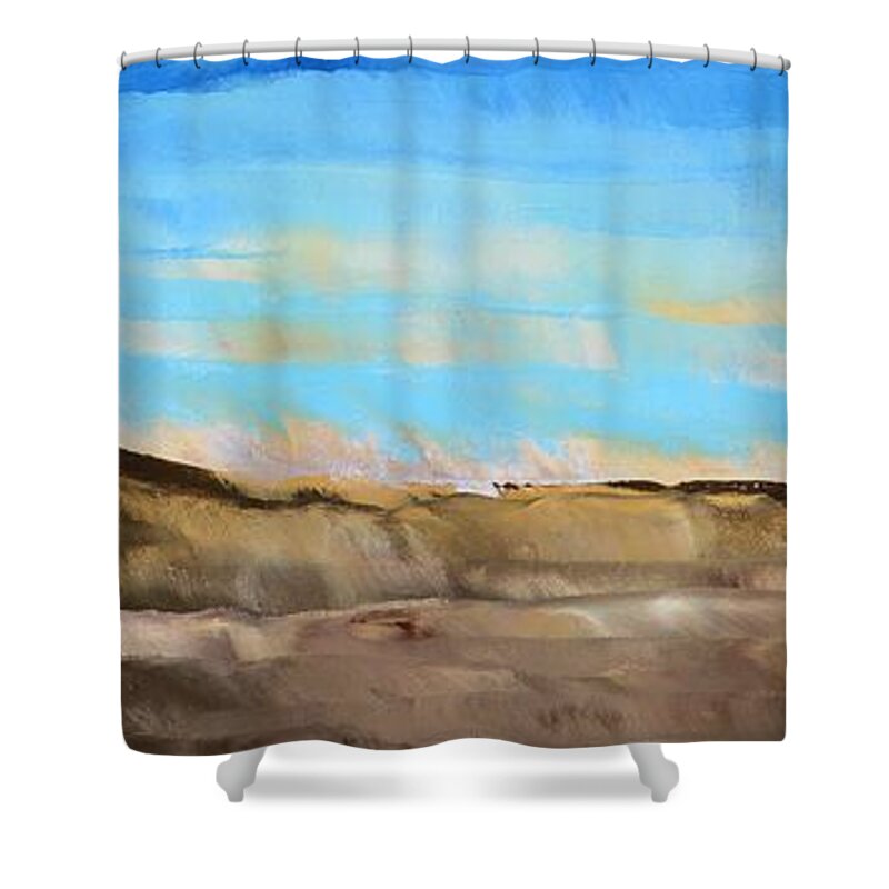 Not So Far Away Shower Curtain featuring the painting Not So Far Away by Linda Bailey