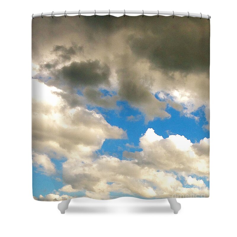 Clouds Shower Curtain featuring the photograph Nothing But Blue Sky Do I See by Anita Lewis
