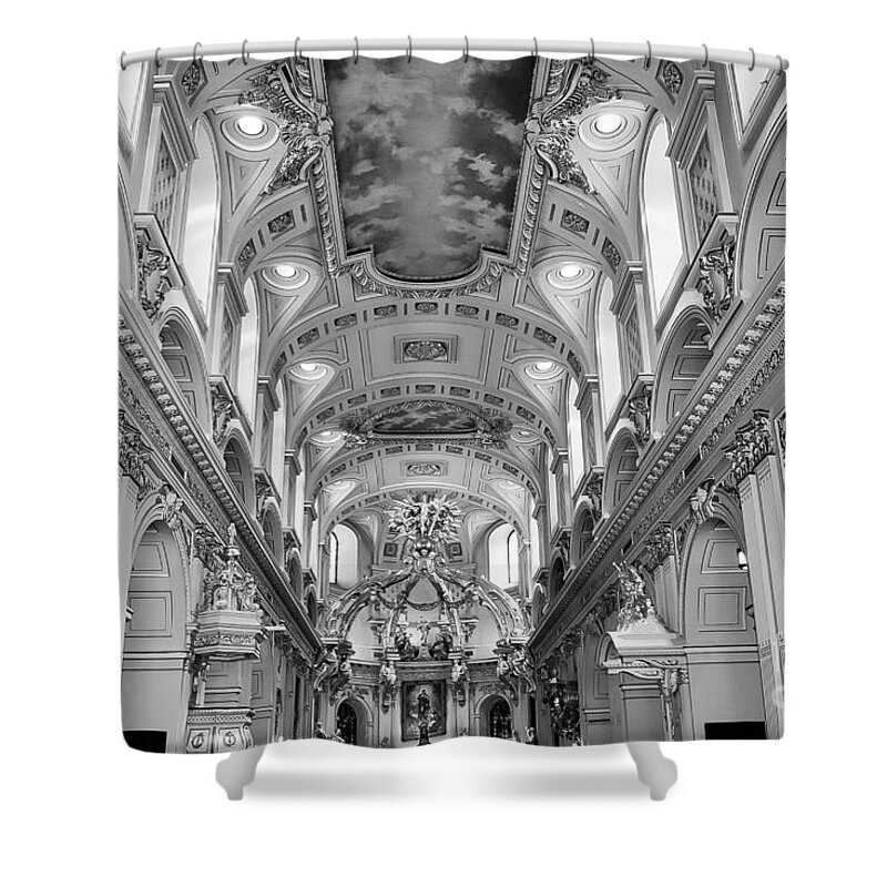 Notre Dame Shower Curtain featuring the photograph Notre-Dame Basilica by Bianca Nadeau