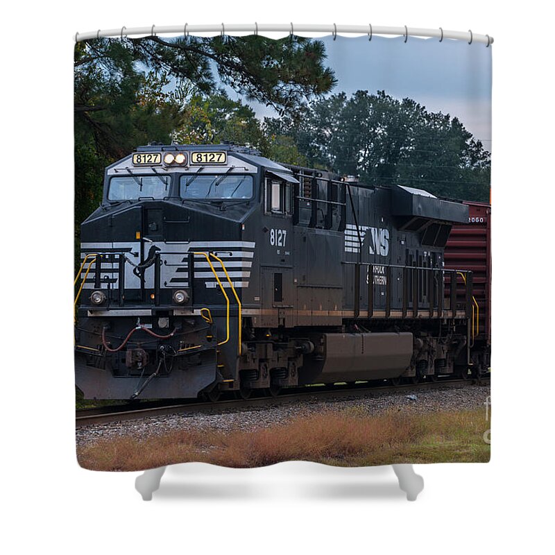 Norfolk Southern Shower Curtain featuring the photograph NS 8127 Train by Dale Powell
