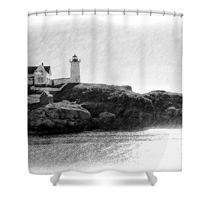 Nubble Shower Curtain featuring the photograph Nubble by Jenny Hudson