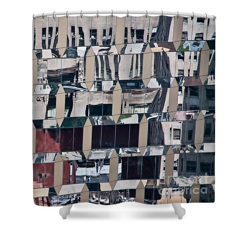 Ny Shower Curtain featuring the photograph NY in the mirror by Adriana Zoon