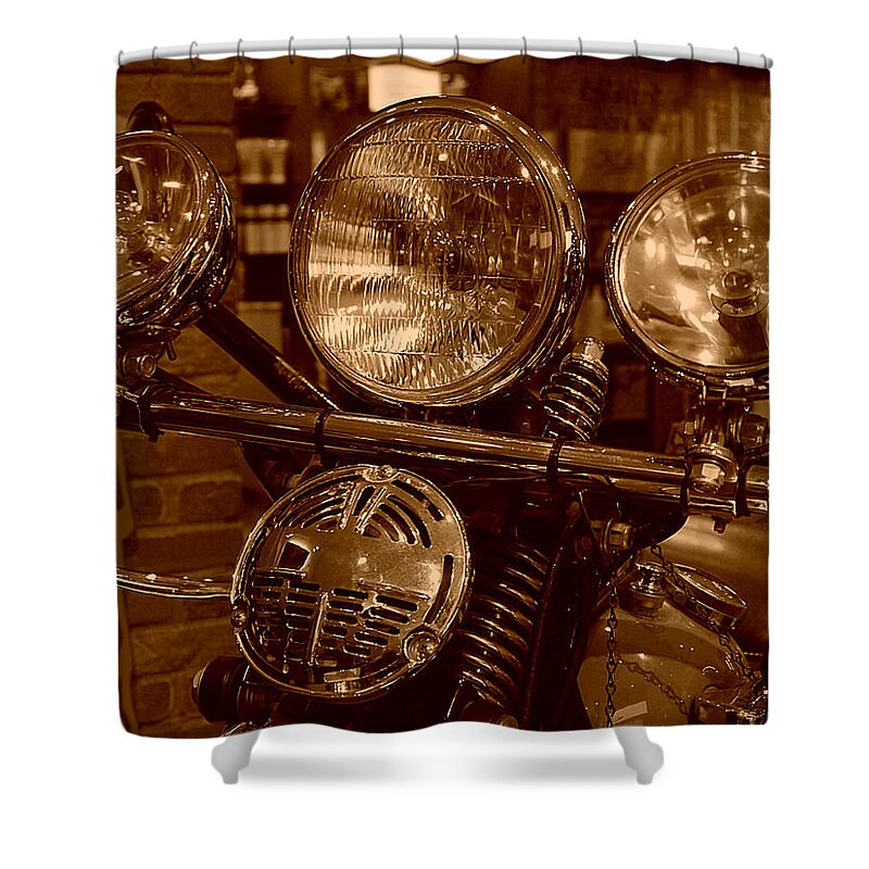Old Shower Curtain featuring the photograph NYC - Bloomingdale Biker by Richard Reeve