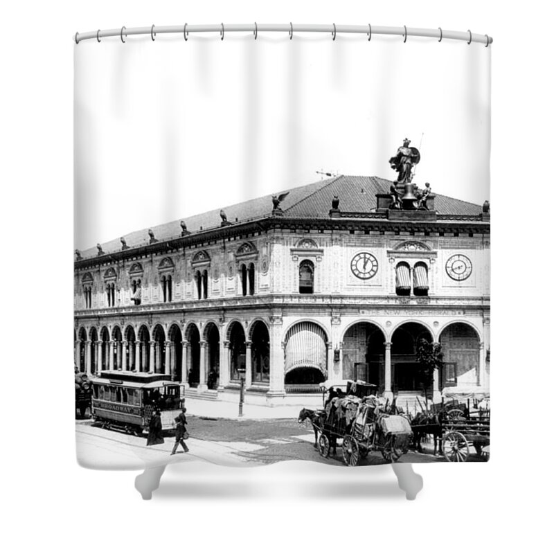 Architecture Shower Curtain featuring the photograph Nyc, New York Herald Building, 1895 by Science Source