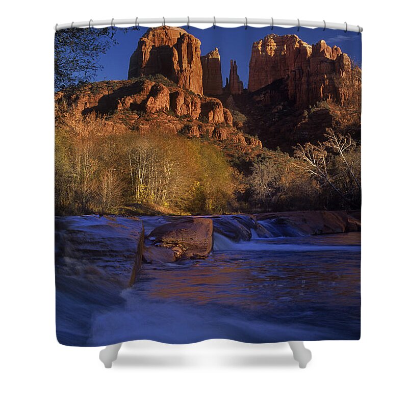 North America Shower Curtain featuring the photograph Oak Creek Crossing Sedona Arizona by Dave Welling