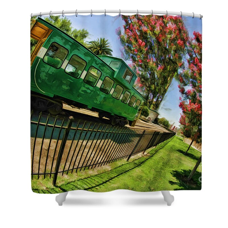 Oakdale Railroad Depot Shower Curtain featuring the photograph Oakdale Railroad Depot by Blake Richards