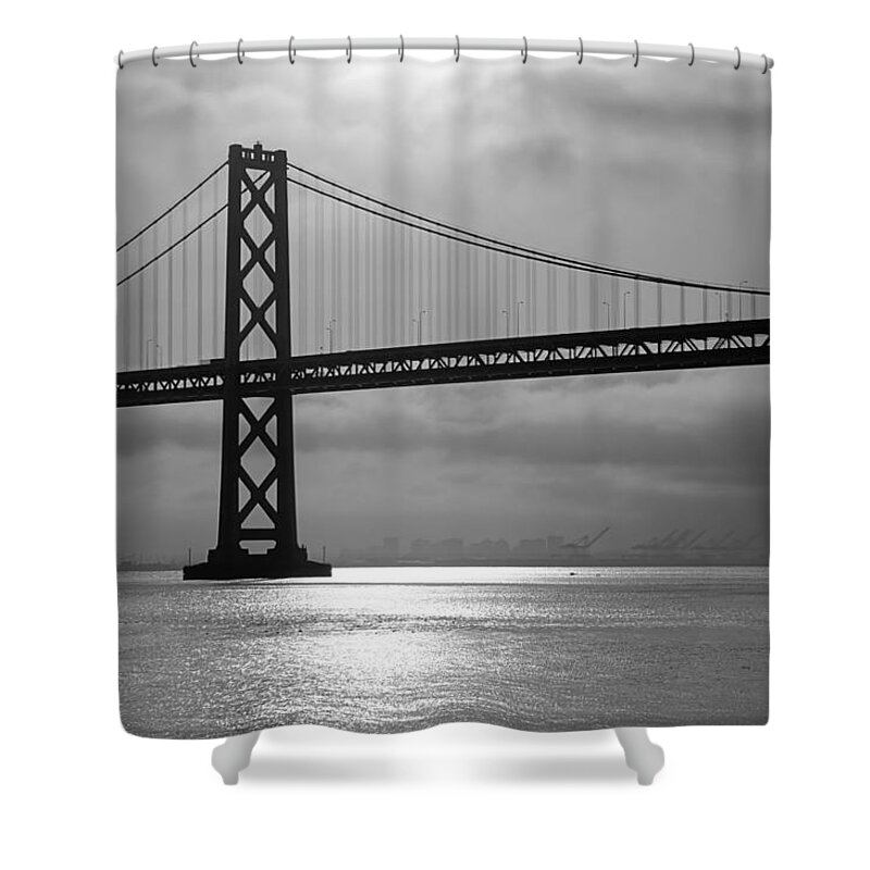 Bay Bridge Shower Curtain featuring the photograph Oakland Bay Bridge by Jenny Hudson