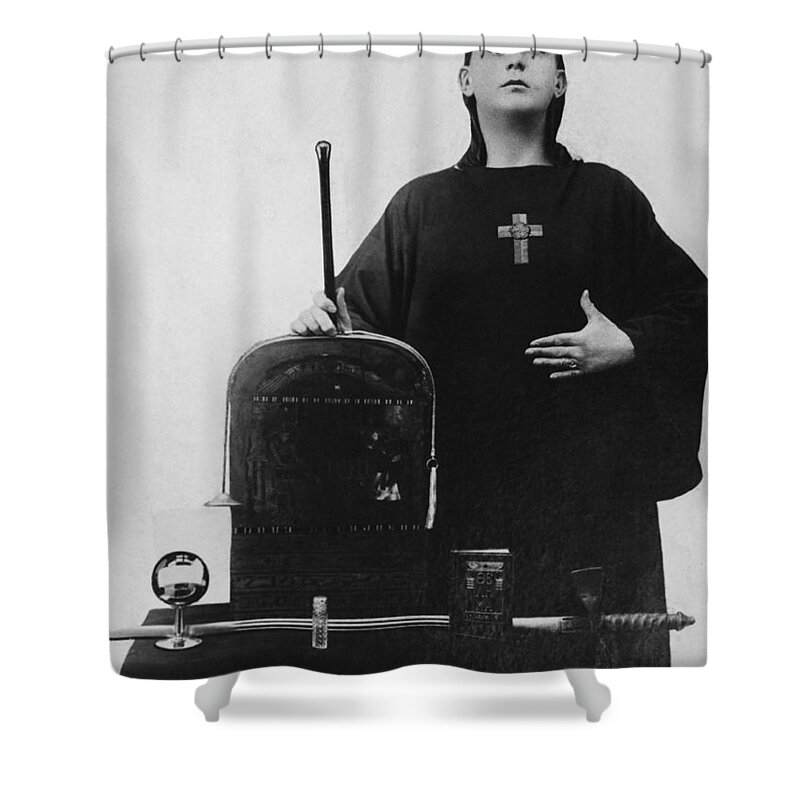 1 Person Shower Curtain featuring the photograph Occultist Aleister Crowley by Underwood Archives
