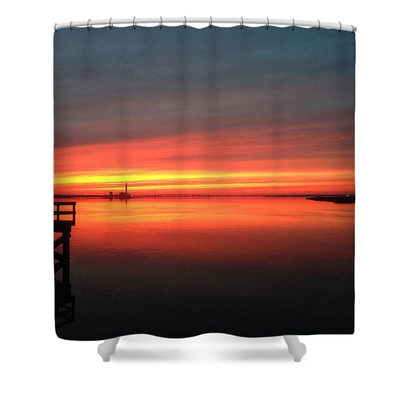 Ocean City Shower Curtain featuring the photograph Ocean City - Sunset over Great Egg Harbor Bay by Richard Reeve