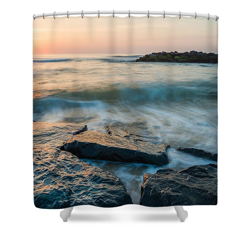 New Jersey Shower Curtain featuring the photograph Ocean in Action by Kristopher Schoenleber