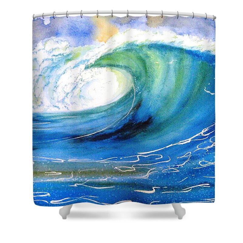 Ocean Shower Curtain featuring the painting Ocean Spray by Carlin Blahnik CarlinArtWatercolor