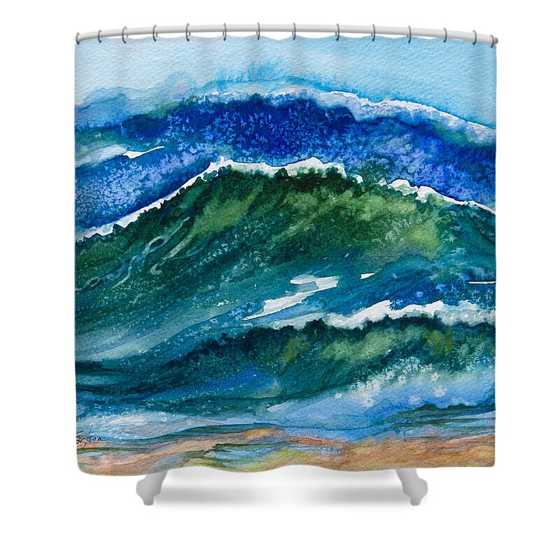 Waves Shower Curtain featuring the painting Ocean Waves by Patricia Allingham Carlson