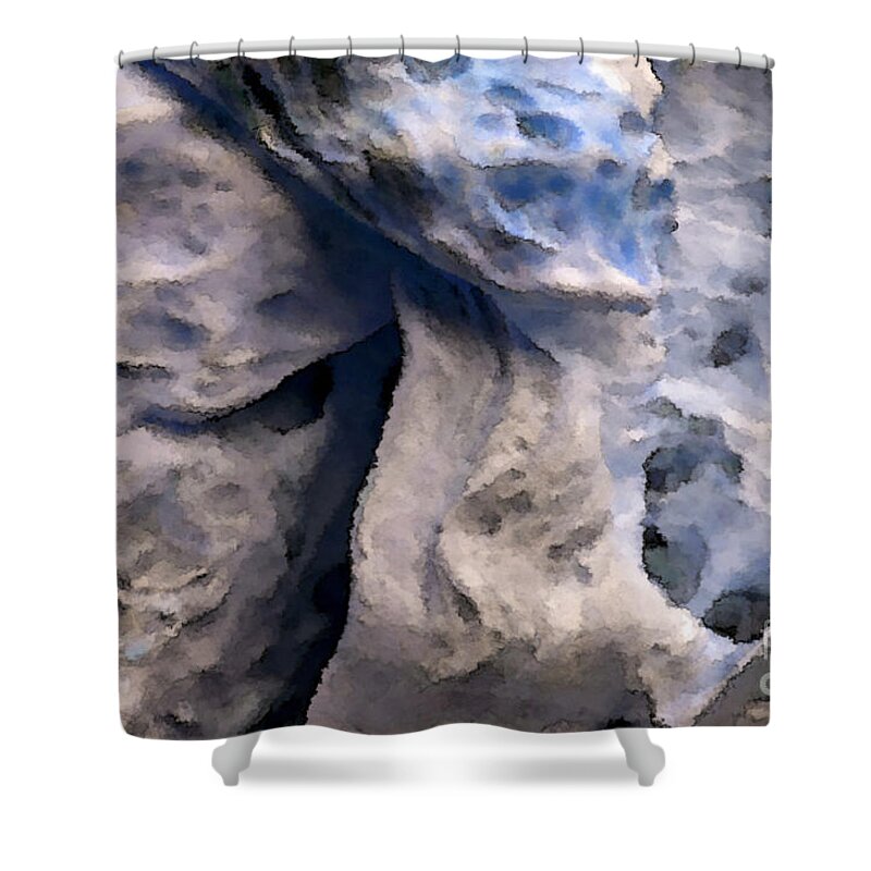 Abstract Shower Curtain featuring the photograph Oceans Edge by Gwyn Newcombe