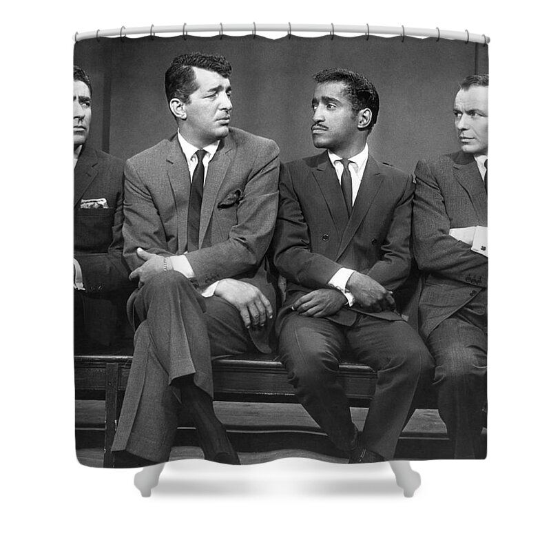 1960 Shower Curtain featuring the photograph Ocean's Eleven Rat Pack by Underwood Archives
