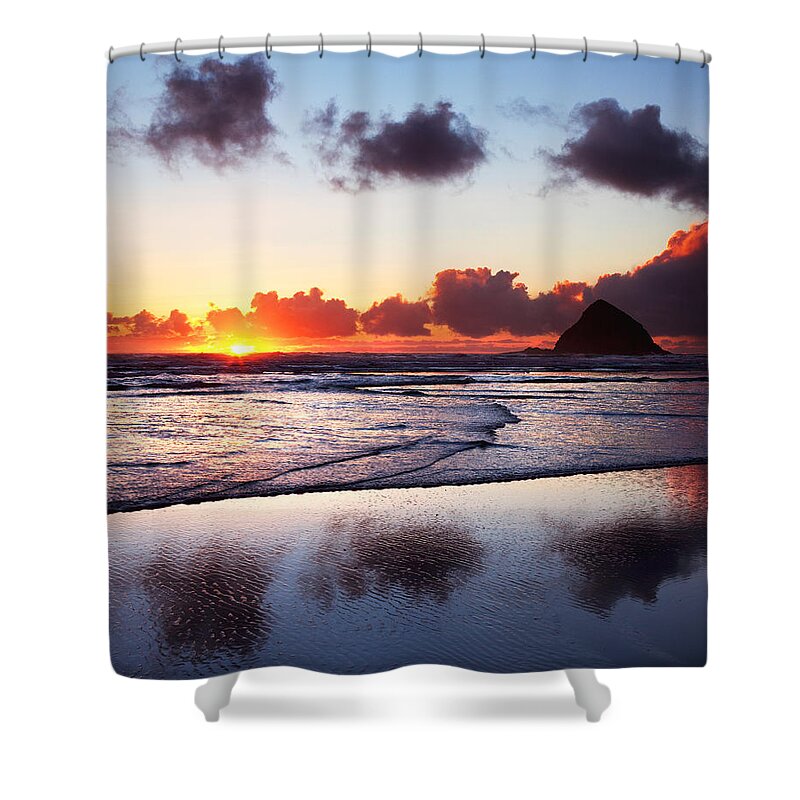 Brookings Shower Curtain featuring the photograph Oceanside Blaze by Darren White