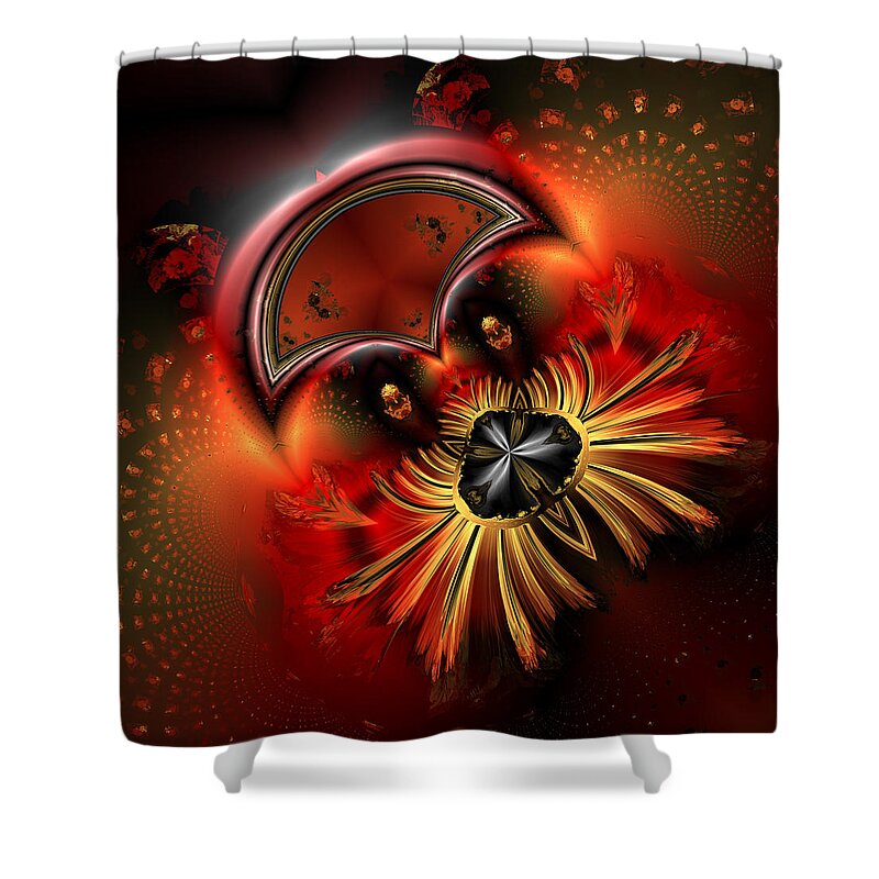 Abstract Shower Curtain featuring the digital art OCF 199 Fido in abstract by Claude McCoy