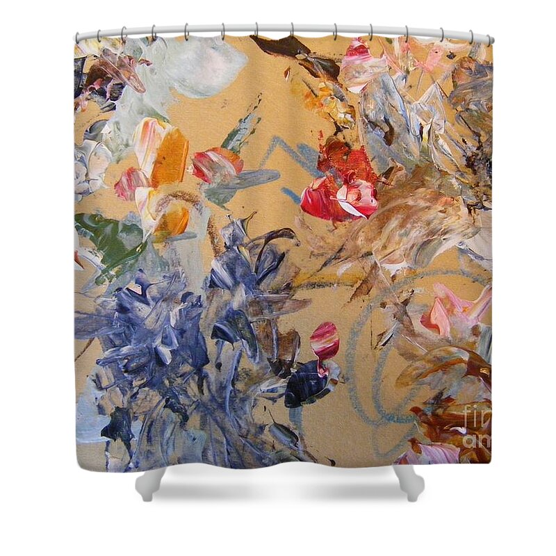 Imaginary Flower Acrylic Painting Shower Curtain featuring the painting October Glow 2 by Nancy Kane Chapman