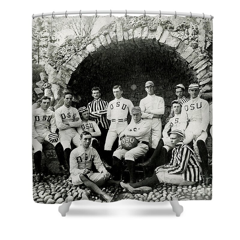 Ohio State Football Circa 1890 Shower Curtain featuring the photograph Ohio State Football Circa 1890 by Jon Neidert