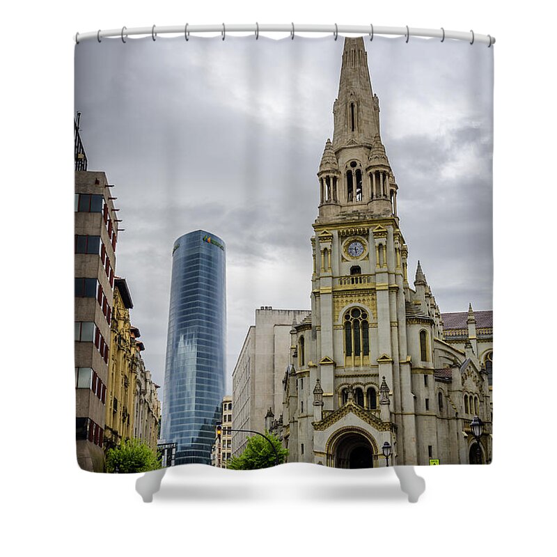 Bilbao Shower Curtain featuring the photograph Old and New by Pablo Lopez