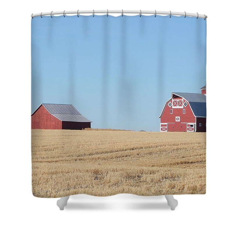 Barns Shower Curtain featuring the photograph Old and New by Ron Roberts