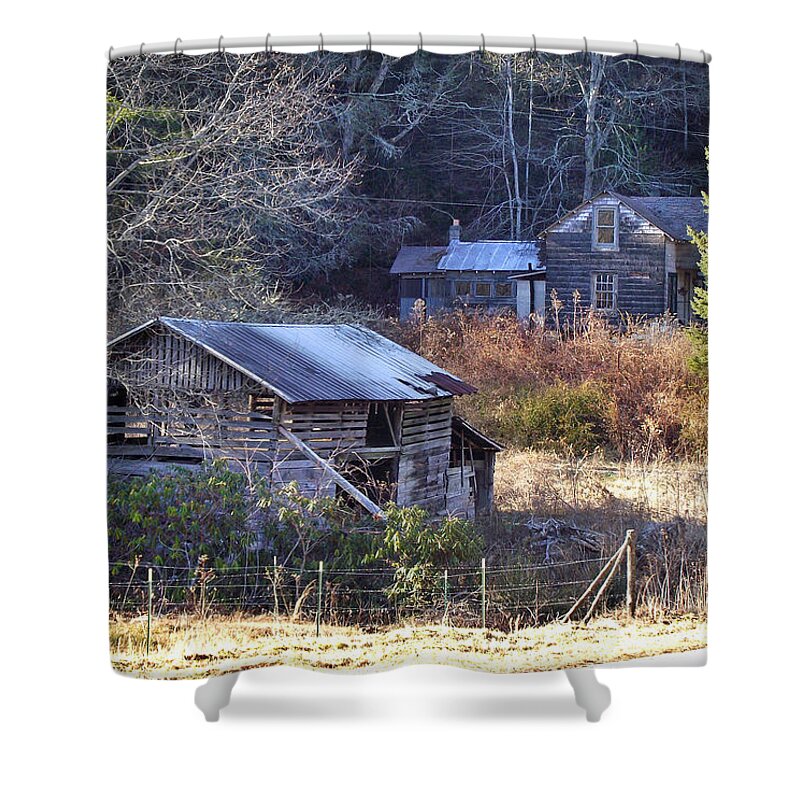 Barns Shower Curtain featuring the photograph Old Barn and House along Slickfisher Rd by Duane McCullough