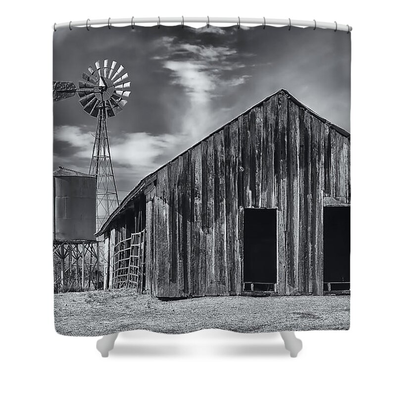 Arizona Shower Curtain featuring the photograph Old Barn No Wind by Mark Myhaver