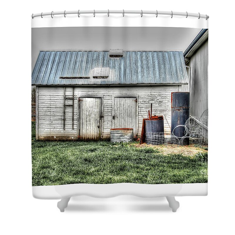 Old Barns Shower Curtain featuring the photograph Old Barneys Barn by Doc Braham