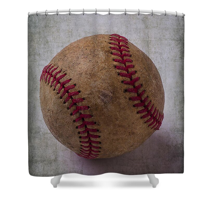 Old Shower Curtain featuring the photograph Old Baseball by Garry Gay