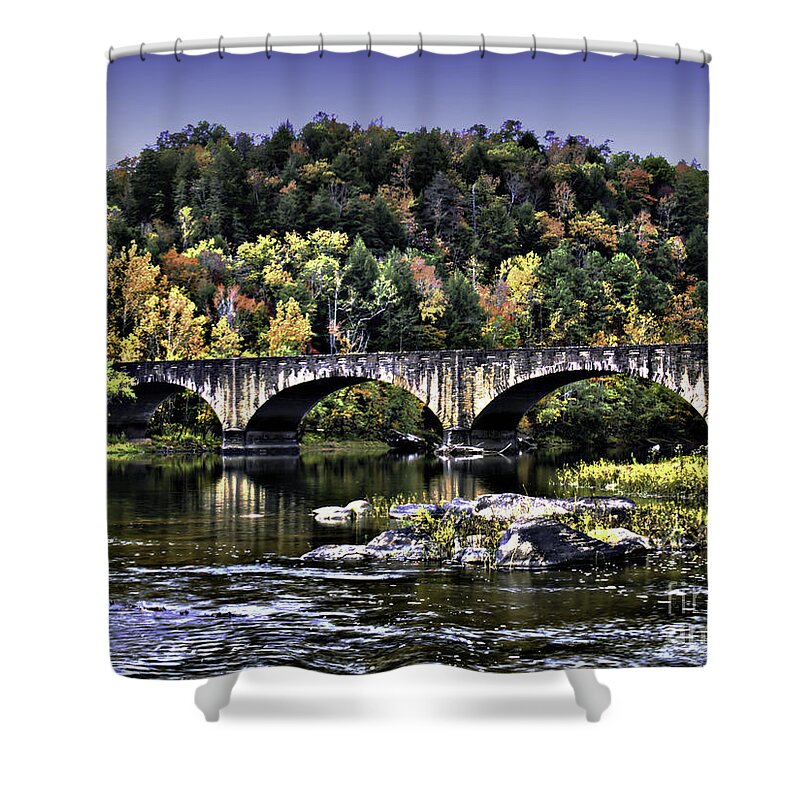 Rural Shower Curtain featuring the photograph Old Bridge by Ken Frischkorn