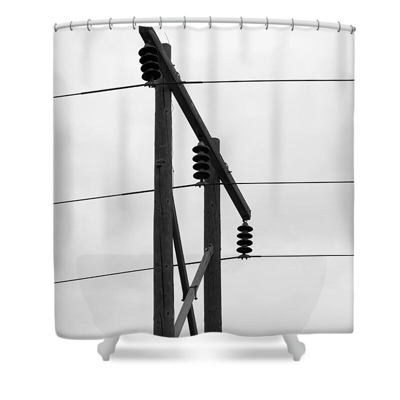 Photography Shower Curtain featuring the photograph Old Country Power Line by Jackie Farnsworth