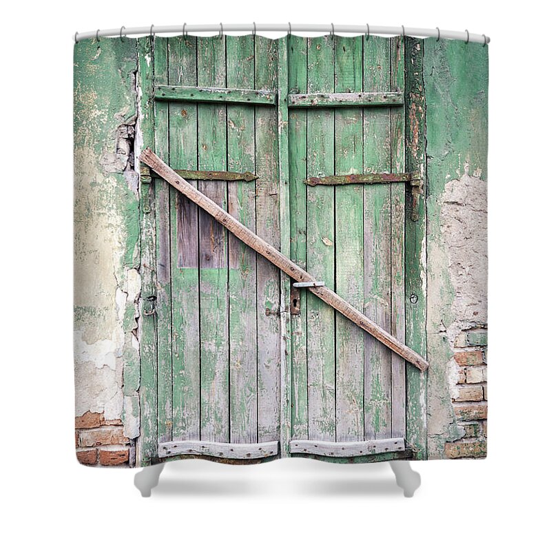 Built Structure Shower Curtain featuring the photograph Old Door by Wylius