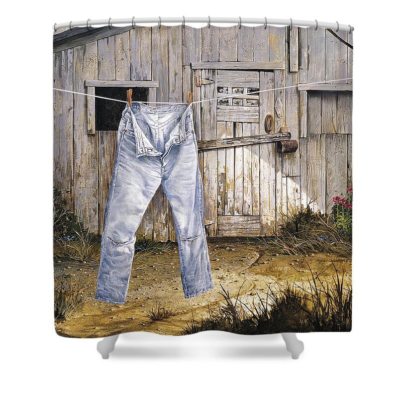 Michael Humphries Shower Curtain featuring the painting Old Friends by Michael Humphries