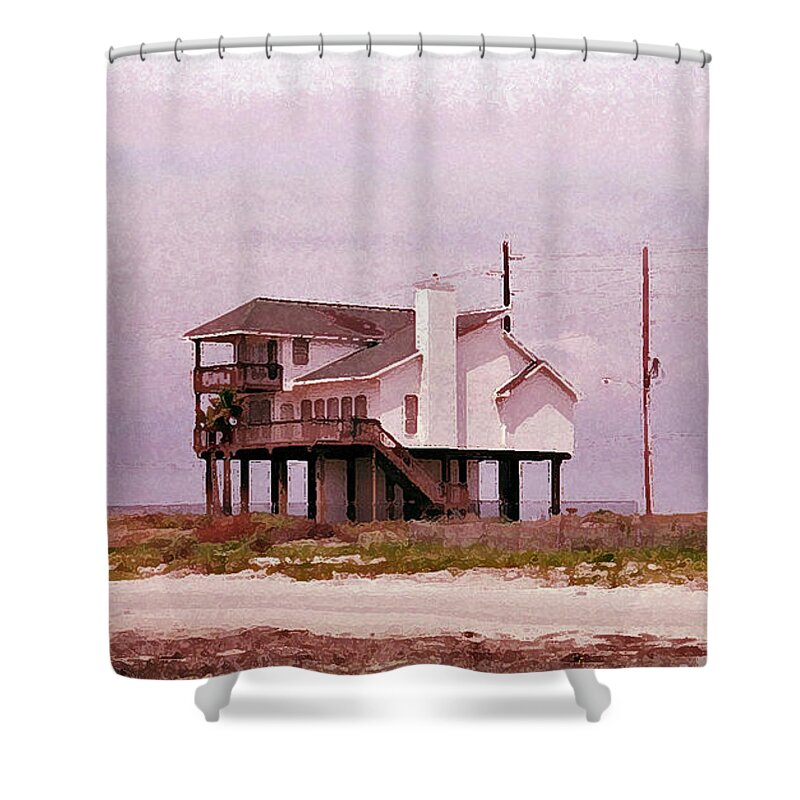 Galveston Beach Shower Curtain featuring the photograph Old Galveston by Tikvah's Hope