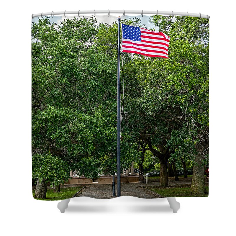 Landscape Shower Curtain featuring the photograph Old Glory High and Proud by Sennie Pierson