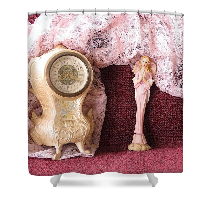 Time Shower Curtain featuring the photograph Old Lace and Time by Fortunate Findings Shirley Dickerson