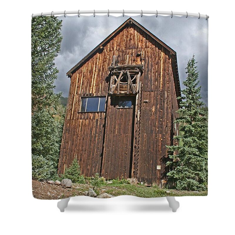Old Mining Cable Station Shower Curtain featuring the photograph Old Mining Cable Station by Tom Janca