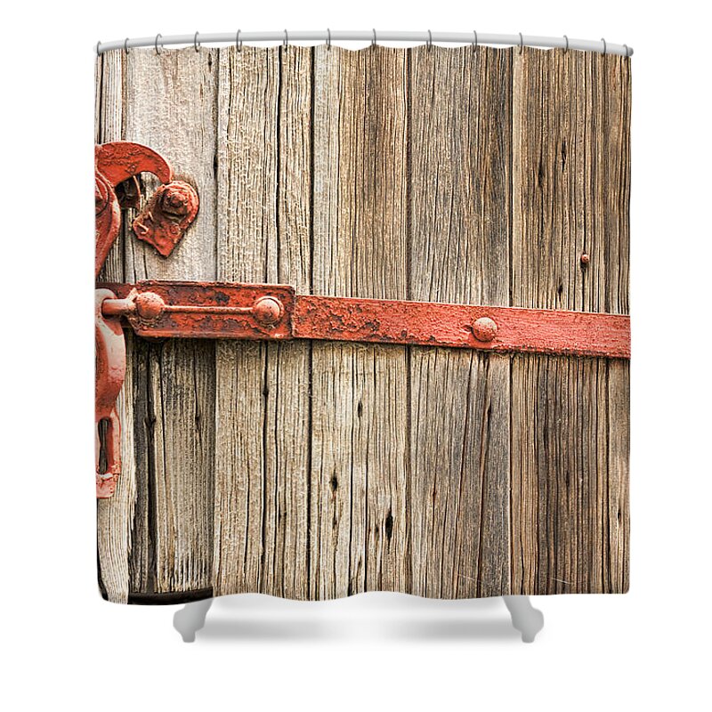 Train Shower Curtain featuring the photograph Old Rustic Railroad Train Door by James BO Insogna