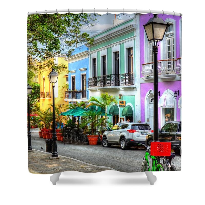 Street Shower Curtain featuring the photograph Old San Juan Street by Debbi Granruth