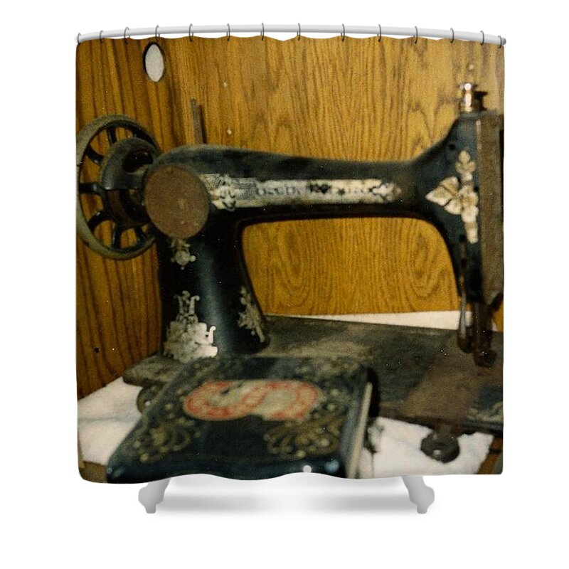 Sewing Shower Curtain featuring the photograph Old Sewing Machine by Chris W Photography AKA Christian Wilson