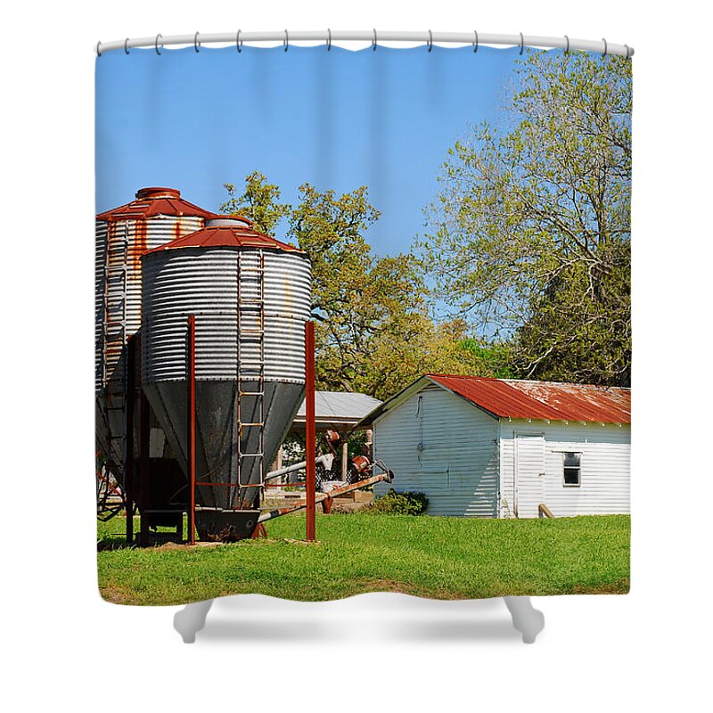 Texas Farm Shower Curtain featuring the photograph Old Texas Farm by Connie Fox