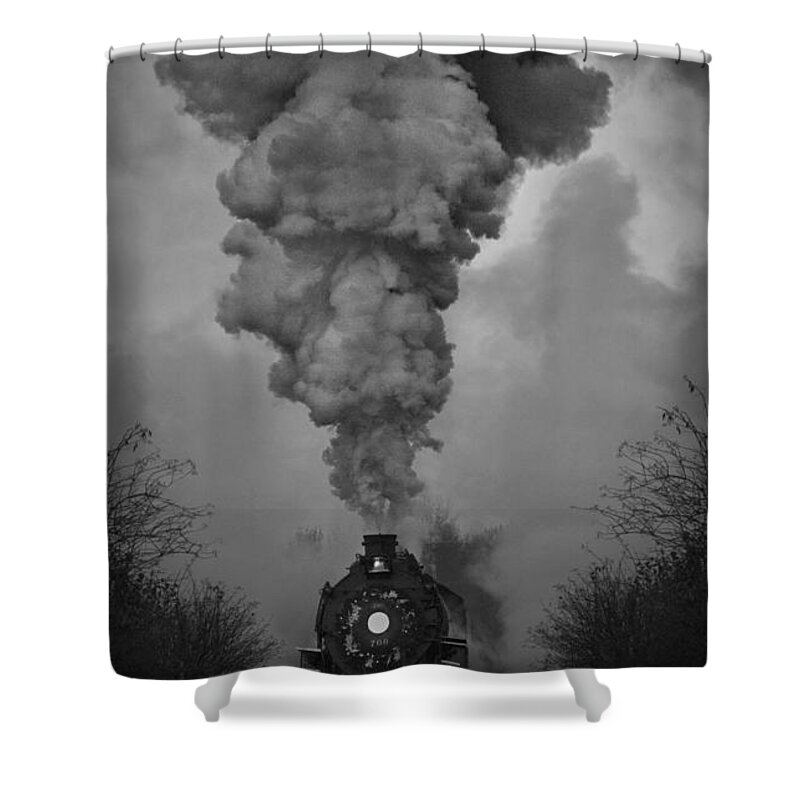 Old Time Steam Locomotive Shower Curtain featuring the photograph Old Time Steam Locomotive by Wes and Dotty Weber