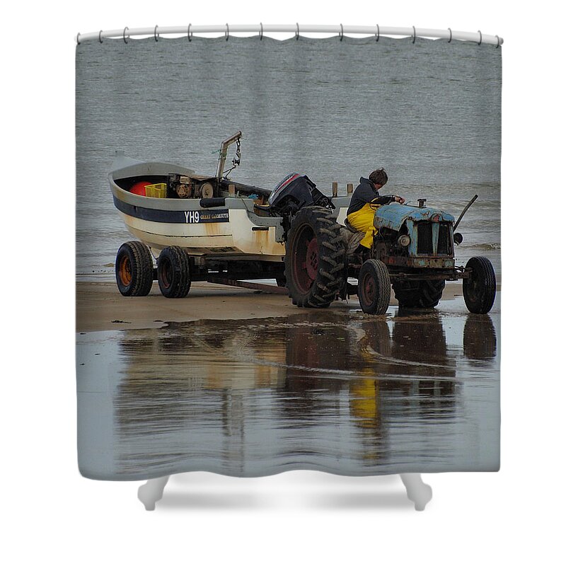 Vehicles Shower Curtain featuring the photograph Old Timer. by Richard Denyer