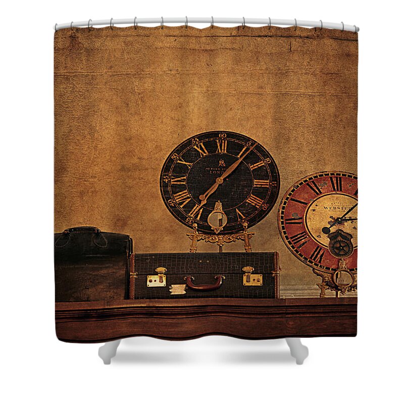 Luggage Shower Curtain featuring the photograph Old Times by Maria Angelica Maira