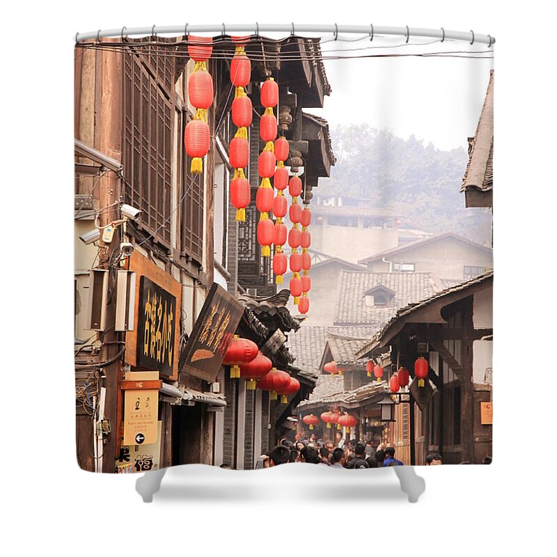 Old Shower Curtain featuring the photograph Old Town Chongqing by Valentino Visentini