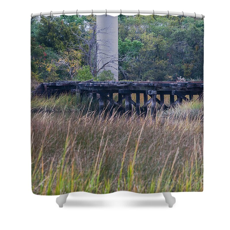 Old Train Tracks Shower Curtain featuring the photograph Old Train Tracks by Dale Powell