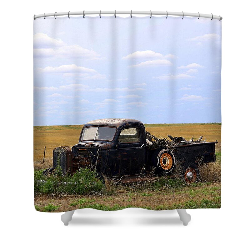 Old Truck Shower Curtain featuring the photograph Old Truck by Clarice Lakota