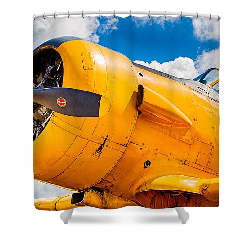 Airlplane Shower Curtain featuring the photograph Old Yeller by Jerry Fornarotto