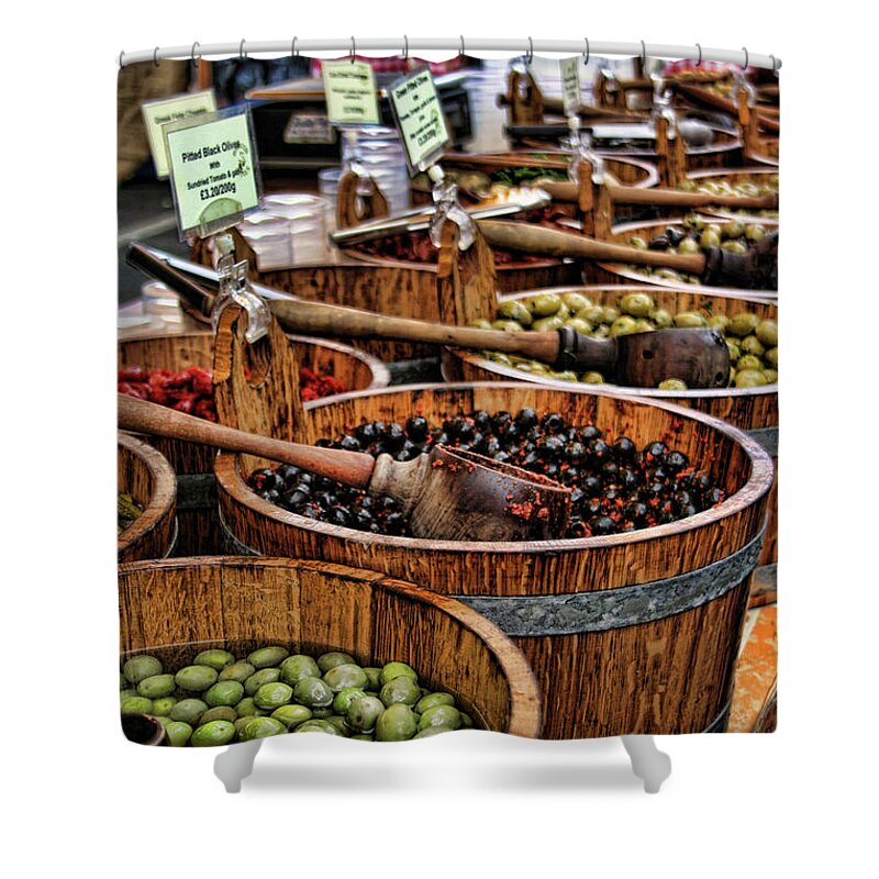 Olives Shower Curtain featuring the photograph Olives by Heather Applegate